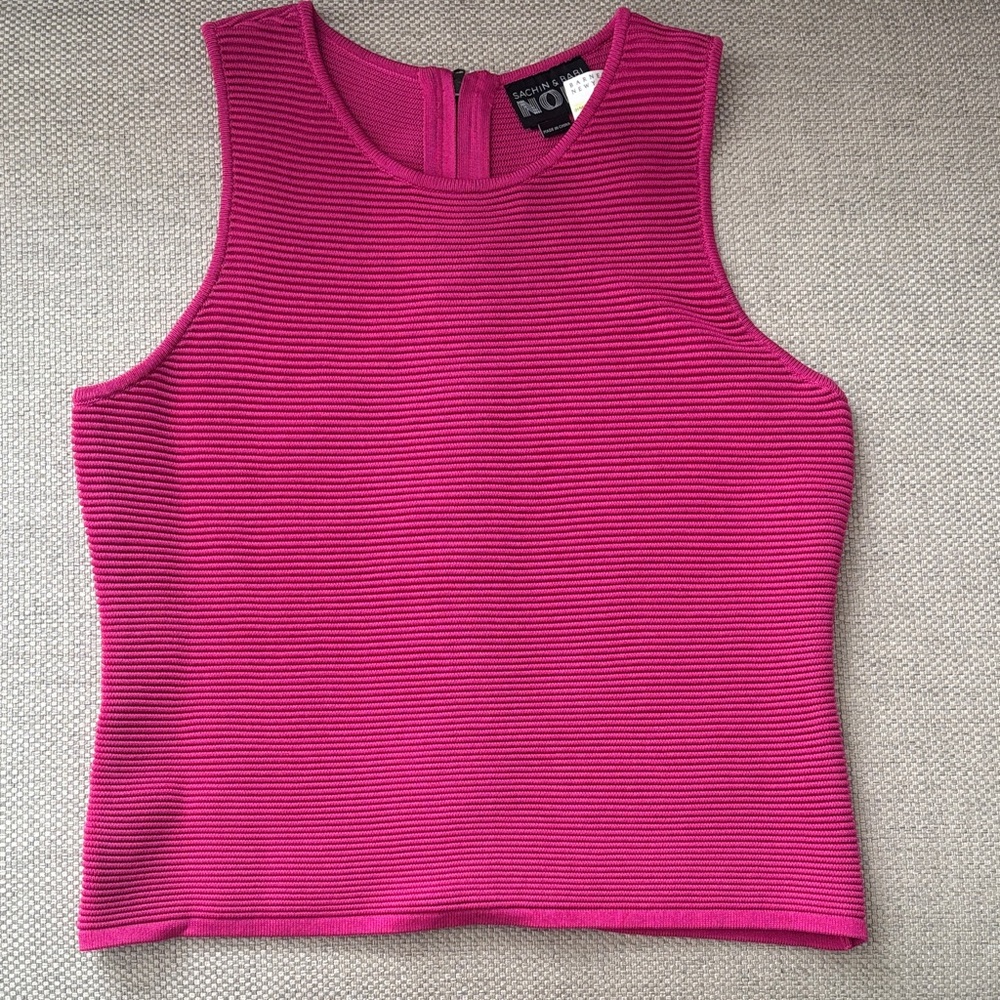 Sachin + Babi Fuchsia Ribbed Tank Top ( New )